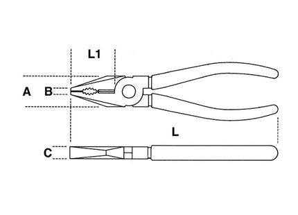 BETA  1150MQ PINZA UNIVERSALE CROMATA LUCIDA ISOLATA 1000V MM180