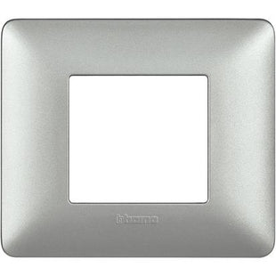 BTICINO MATIX PLACCA 2 POSTI COLORE SILVER