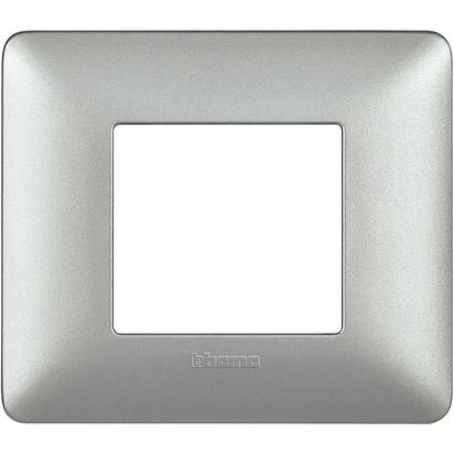 BTICINO MATIX PLACCA 2 POSTI COLORE SILVER