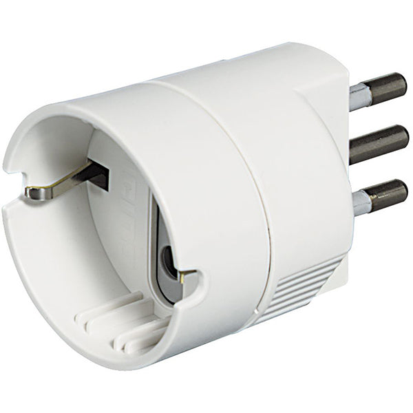BTICINO ADATTATORE CON SPINA 2P+T 10A PRESA SCHUKO 2P COLORE BIANCO
