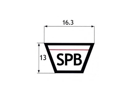 CINGHIA TRAPEZOIDALE SPB 1950 SEZIONE MM16,3X13 SVILUPPO ESTERNO MM 1972