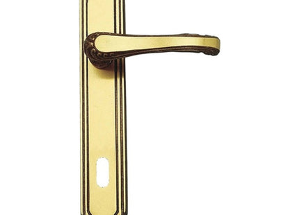COTTALI FLORA MANIGLIA PER PORTA CON PLACCA IN OTTONE FUME'*