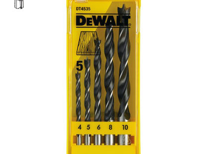 DEWALT SERIE DI PUNTE DA LEGNO 2 TAGLIENTI IN ASTUCCIO DA PZ5 D.MM4-10