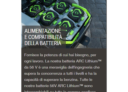 EGO BATTERIA BA1400T 56 VOLT POTENZA 2,5AH AL LITIO