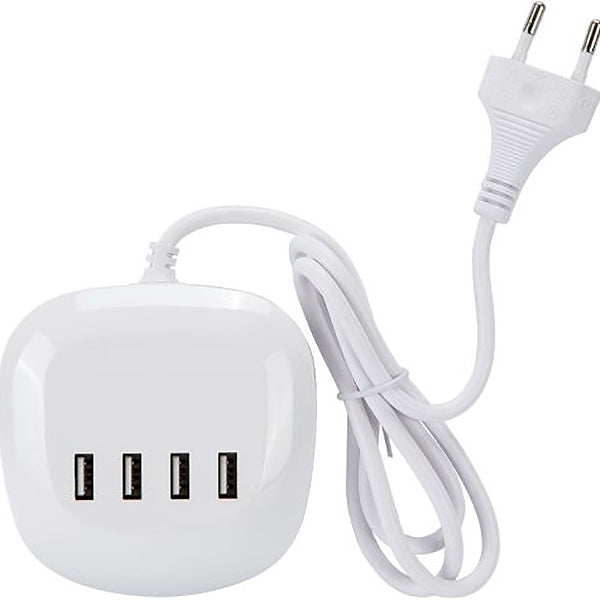 FME ALIMENTATORE 4 USB DA TAVOLO CAVO DA MT1,2 SPINA 10A BIANCO*