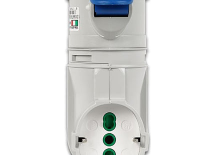 FME ADATTATORE CON SPINA 2P+T 16A 1 PRESA CEE 1 PRESA SCHUKO 250V