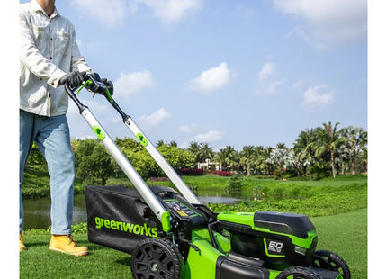 GREENWORKS RASAERBA GD60LM46SPK4 CM46 CARICABATTERIA+BATTERIA 60V 4AH*