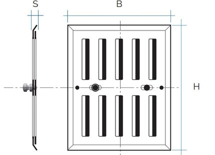 LA VENTILAZIONE GRIGLIA ALLUMINIO CON DOSATORE ARIA MM240X 70 GRIGIO