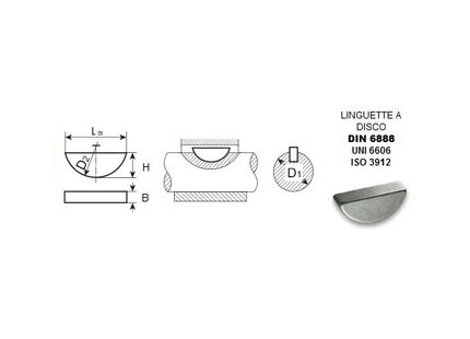 LINGUETTA A DISCO IN ACCIAIO DIN 6888 UNI 6606 ISO 3912