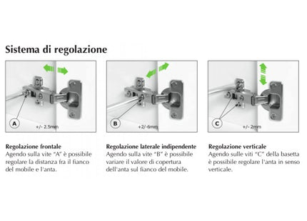 METAL STYLE CERNIERA MS SLIDE-ON 110° D.40MM PER ANTE IN LEGNO