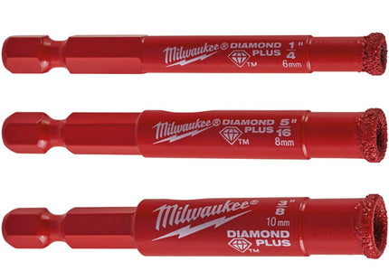 MILWAUKEE SET PUNTE DIAMANTATE DIAMOND PLUS A SECCO/UMIDO D.MM6-8-10X55*