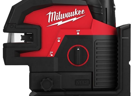 MILWAUKEE LASER VERDE A 2 LINEE CON 4 PUNTI PIOMBO M12 CLL4P-301C(V1/23)