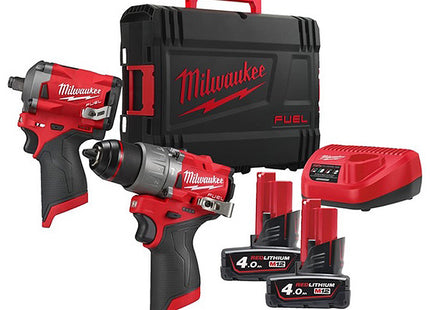 MILWAUKEE KIT M12 FPP2H2-402X TRAPANO AVVITATORE+AVVITATORE IMPULSI 1/2"