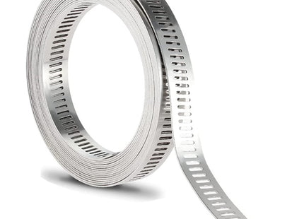 NASTRO A BANDA PERFORATA IN INOX AISI 430 DA MT 3 CON 6 TESTINE