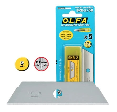 OLFA LAME PER CUTTER MOD. SKB-2 TRAPEZOIDALI A 2 TAGLIENTI CONF.DA PZ5