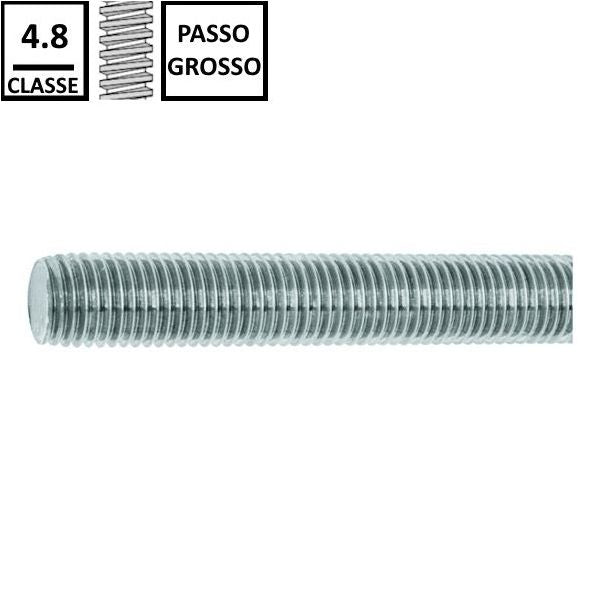 BARRA FILETTATA FERRO CL. 4.8 Z.BIANCA PASSO GROSSO DIN 976