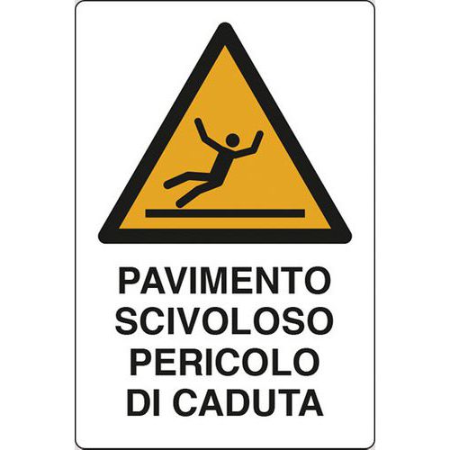 SEGNALE IN POLIONDA MM780X480 BIFACCIALE PAVIMENTO SCIVOLOSO PERICOLO...