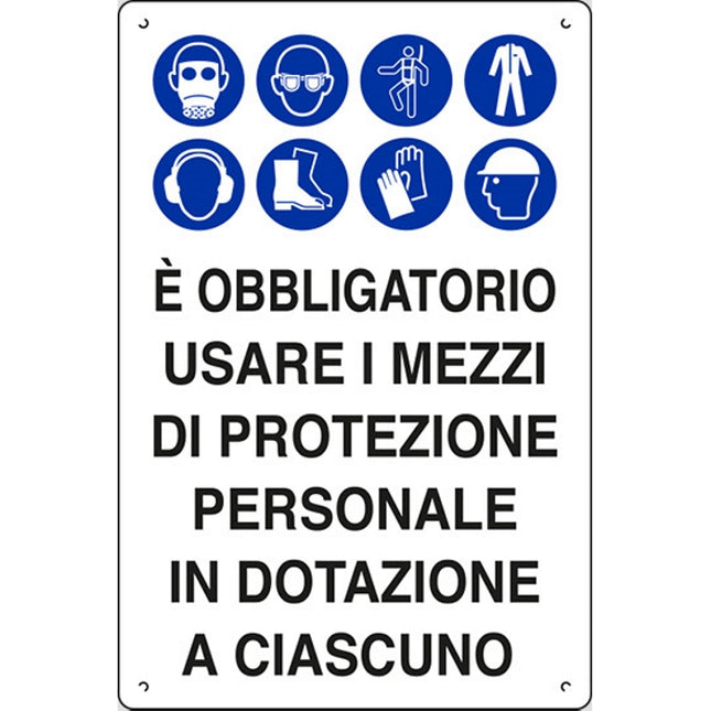 SEGNALE IN POLIONDA MM400X300 E' OBBLIGATORIO USARE I MEZZI DI PROTEZ..*