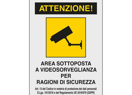 SEGNALE ATTENZIONE AREA SOTTOPOSTA A VIDEOSORV...IN PLASTICA MM300X200
