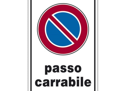 SEGNALE PASSO CARRABILE IN PLASTICA MM300X200