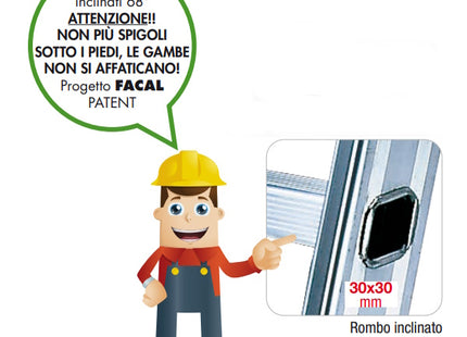 FACAL SCALA SUPER PRIMA 2 ELEMENTI TRASFORMABILE IN ALLUMINIO