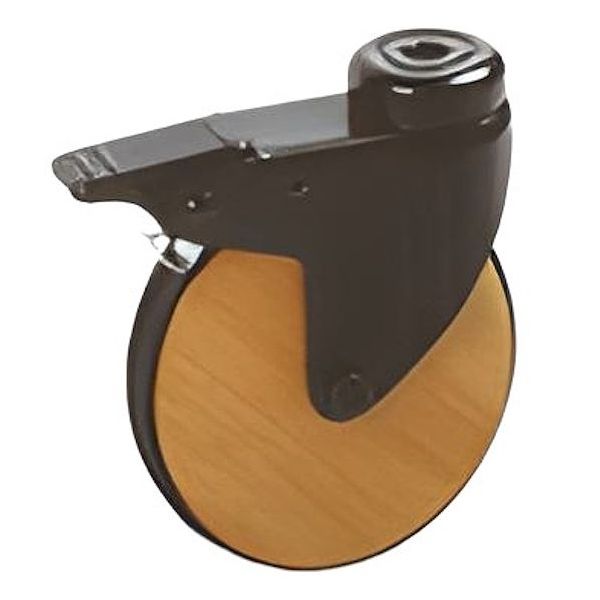 TELLURE ROTA RUOTA 31 SUPPORTO NERO GIREVOLE C/FORO+FRENO D.MM75 KG40*
