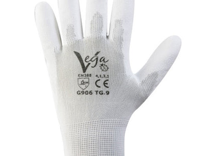 GUANTI MOD. 906 IN NYLON E POLIURETANO COLORE BIANCO